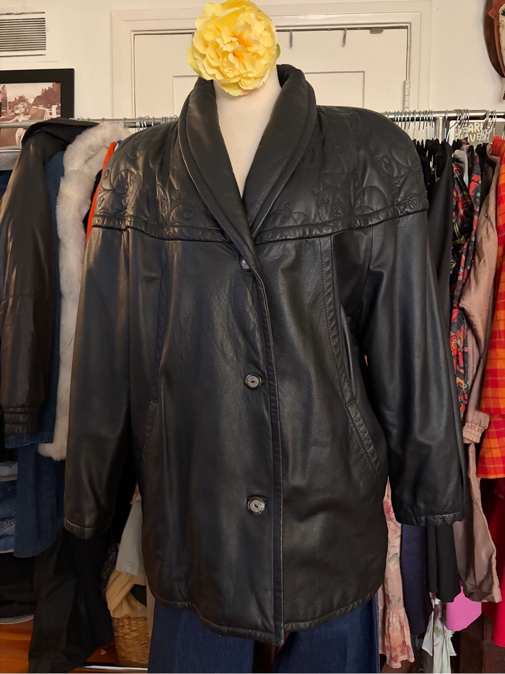 Vintage 80’s Italian Leather Statement Coat